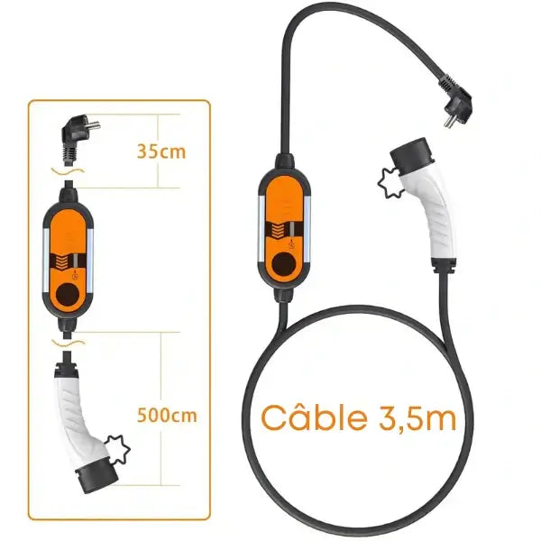 Taille câble de charge EV 3,5m