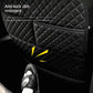 Housse de protection universelle pour siège avant en similicuir noir avec pochette de rangement intégrée, résistante aux salissures et facile à nettoyer.