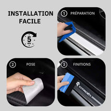 Pose rapide facile protection de seuil de porte voiture citroen c3 c4 C5 aircross