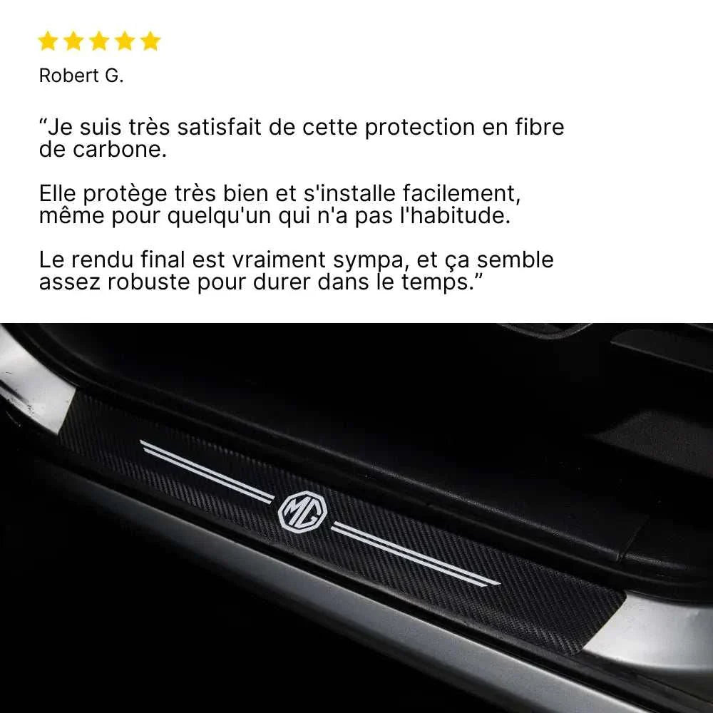 LEFUVR 5 Pièces Protection Seuil Voiture Fibre De Carbone Pour MG HS Trophy 2024 - Autocollant Anti-Rayures