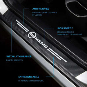 Protection seuil de porte fibre de carbone nissan anti rayure installation rapide entretien facile design sportif