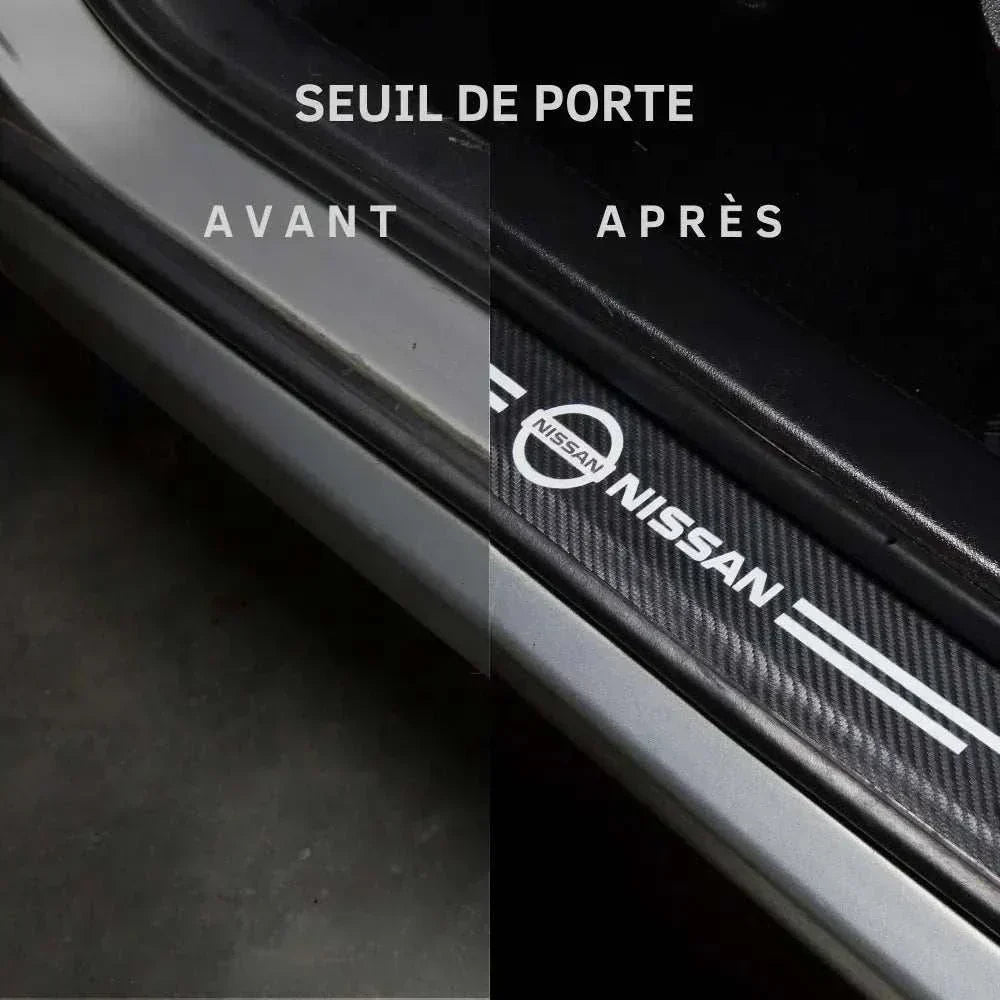 protection seuil de porte voiture nissan logo avant apres noir qashqai juke x trail