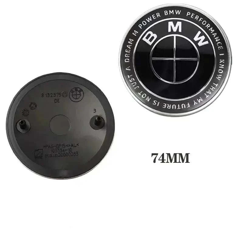 Emblème Capot Coffre et Volant voiture BMW logo noir 74mm avant arrière