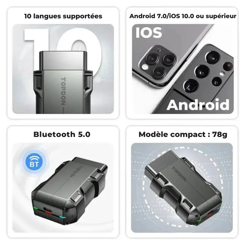 diagnostic voiture bluetooth Android iOS