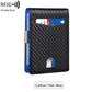 Portefeuille anti RFID bleu carbone