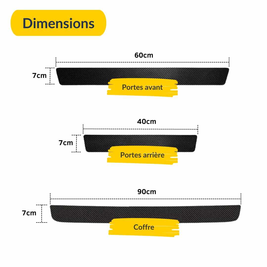 Dimensions Seuil portiere Land Rover fibre de carbone ultra resistant