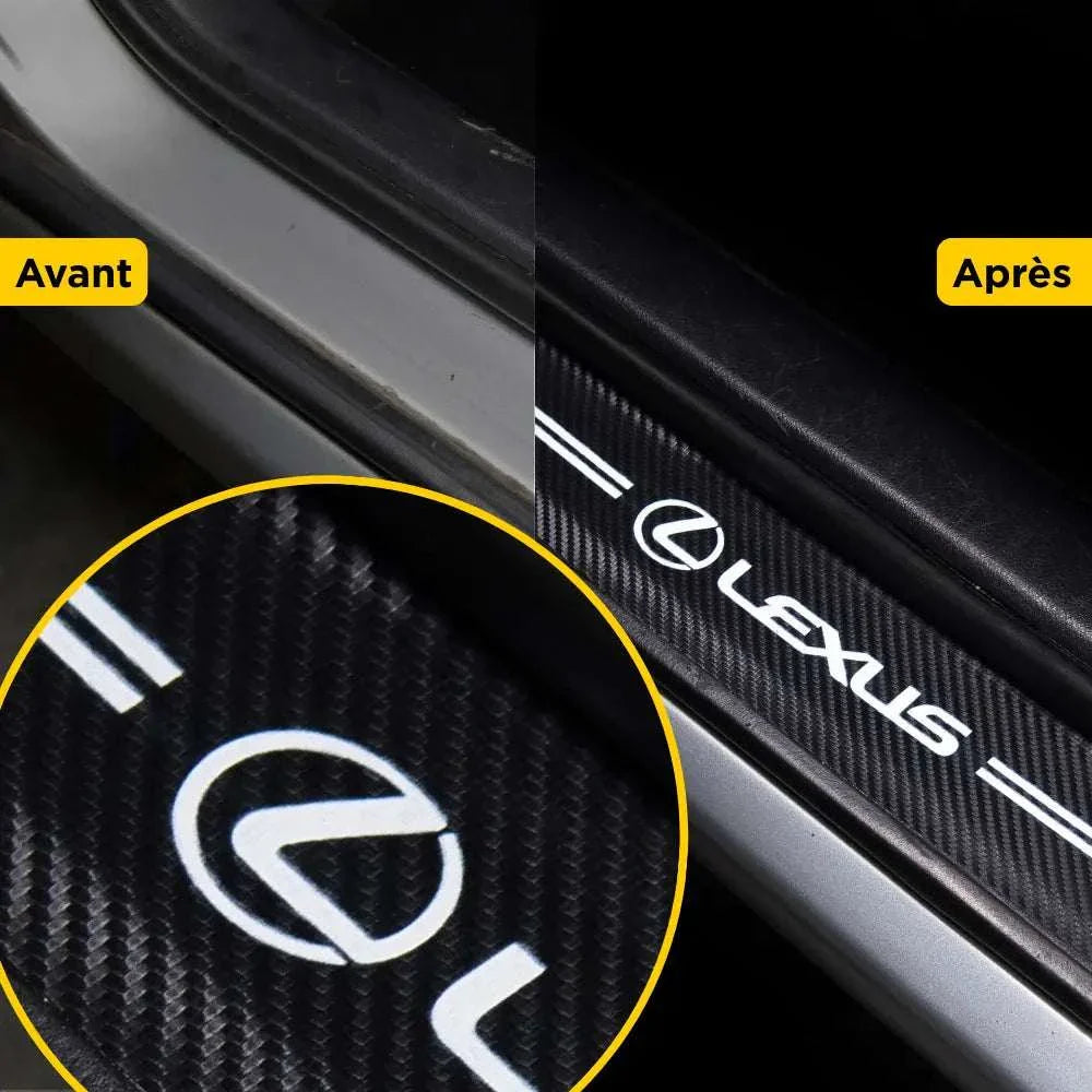 ODOKIT Seuil Protection Porte Fibre Carbone Lexus UX NX RX LBX ES CT IS RC - 4 Pièces