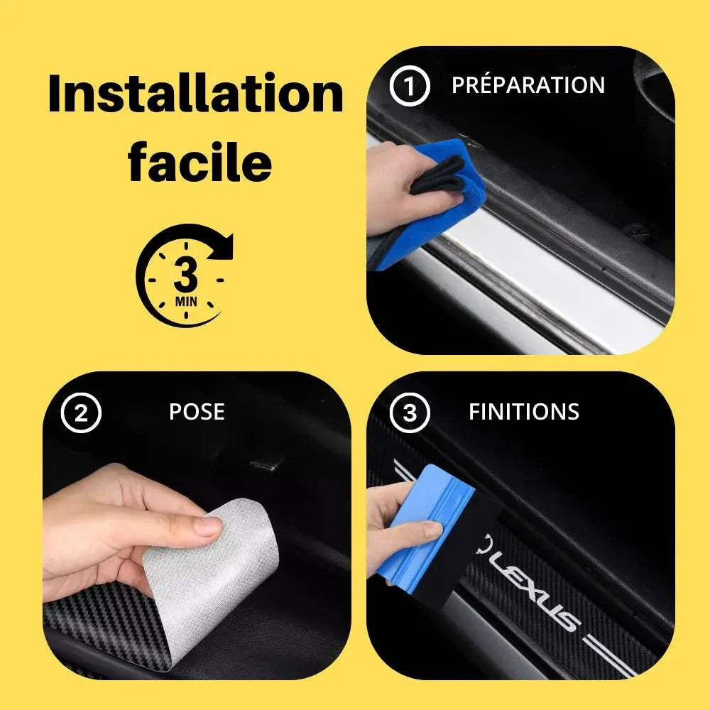 Suzuki Samurai ZUOBYMBC - Protection Seuil De Porte En Fibre Carbone Pour - Lot De 4 Pièces, Blanc Adhésif 3M Anti-rayure Suzuki Samurai ZUOBYMBC - Protection Seuil De Porte En Fibre Carbone Pour - Lot De 4 Pièces, Blanc Adhésif 3M Anti-rayure