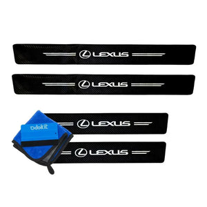 Protection seuil de porte noir fibre de carbone logo Lexus voiture microfibre raclette