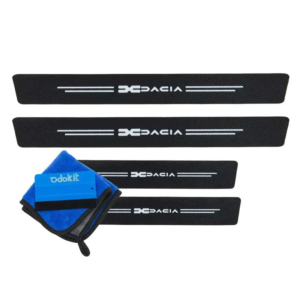 Protection seuil de porte logo Dacia voiture microfibre raclette 