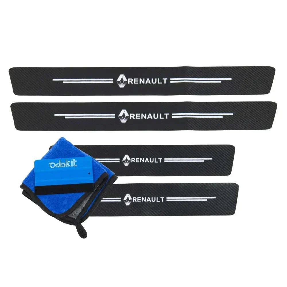 Protection seuil de porte logo renault voiture microfibre raclette sportif