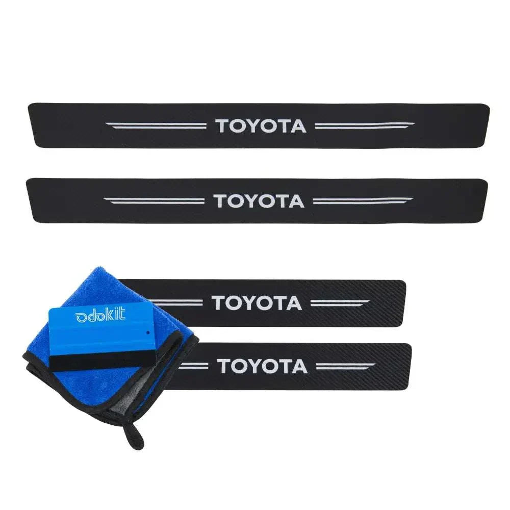 5 Pièces Protection Seuil De Porte Voiture Fibre Carbone Pour Toyota Yaris 4 GR Cross Hybride 2020-2024