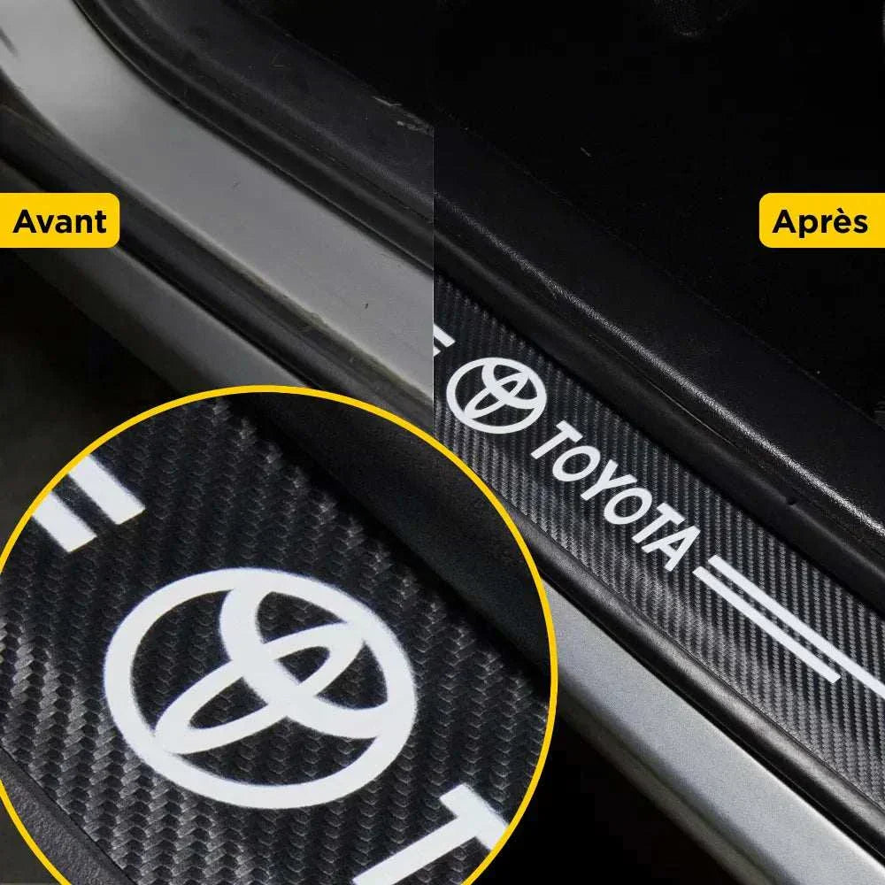 Avant Apres pose seuil de porte toyota