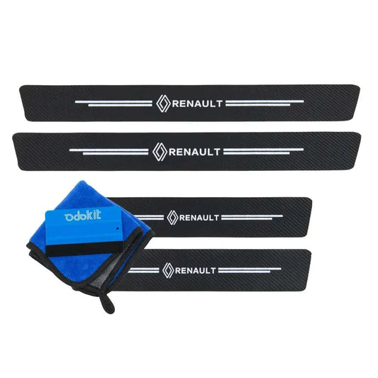 Protection seuil de porte logo renault voiture microfibre raclette