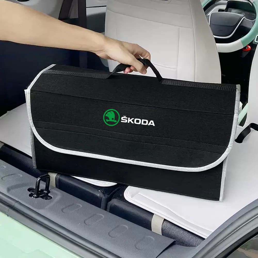 rangement coffre sac avec poignée pour voiture skoda