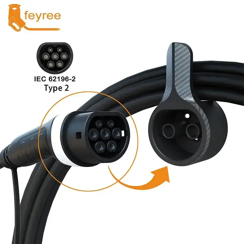 Feyree support rangement câble charge type 2 voiture électrique