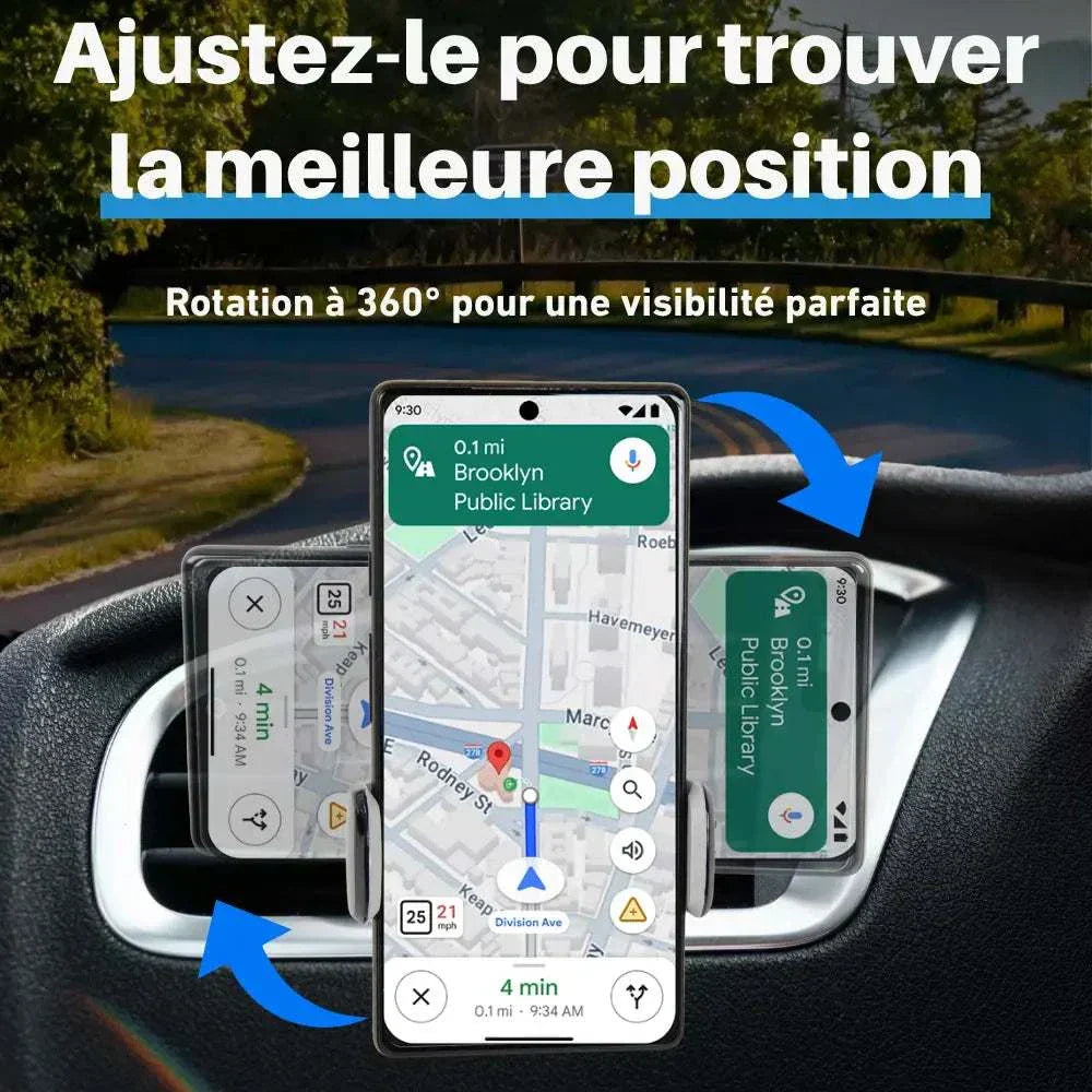 Support rotation 360 téléphone compatible iphone samsung xiaomi pixel universel compact stable antivibration