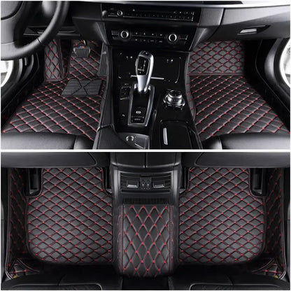 Tapis voiture sur mesure Luxmium noir et rouge