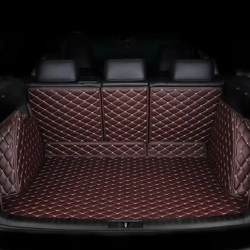 Tapis voiture Luxmium coffre intégral marron foncé