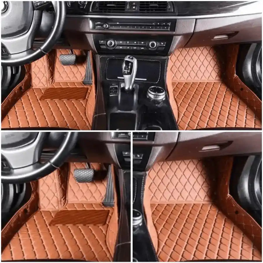 Tapis Luxmium voiture passager conducteur marron et blanc