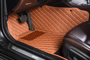 Tapis voiture Luxmium avant marron et blanc