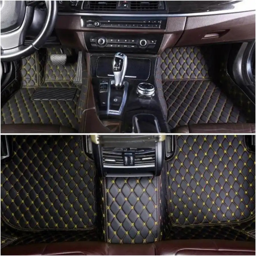 Tapis voiture sur mesure Luxmium noir et jaune