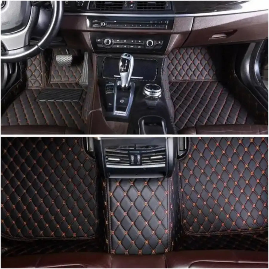 Tapis voiture sur mesure Luxmium noir et orange