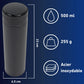 Thermos café isotherme noir 500ml avec dimensions