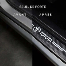 protection seuil de porte voiture toyota logo avant apres noir