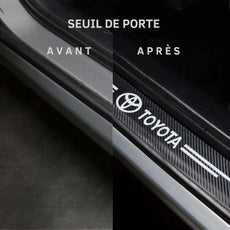 protection seuil de porte voiture toyota logo avant apres noir