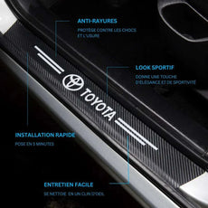 Protection seuil de porte carbone toyota anti rayure installation rapide entretien facile design sportif