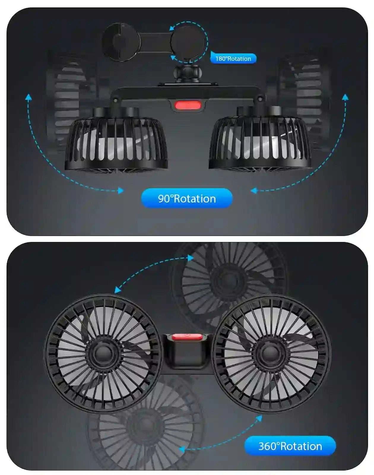 Ventilateur voiture SEAMETAL rotation dossier siège 360°