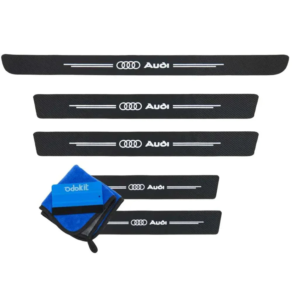 Protection seuil de porte embleme audi voiture microfibre raclette coffre portiere
