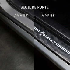 protection seuil de porte voiture renault logo avant apres noir embleme marque