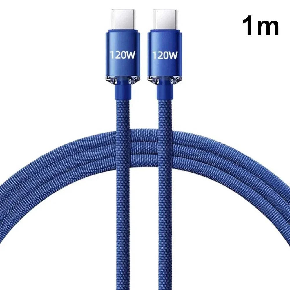 Câble de charge rapide USB-C modèle bleu longueur 1m