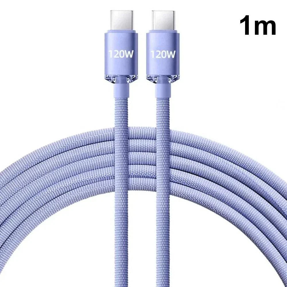 Câble de charge rapide USB-C modèle violet longueur 1m