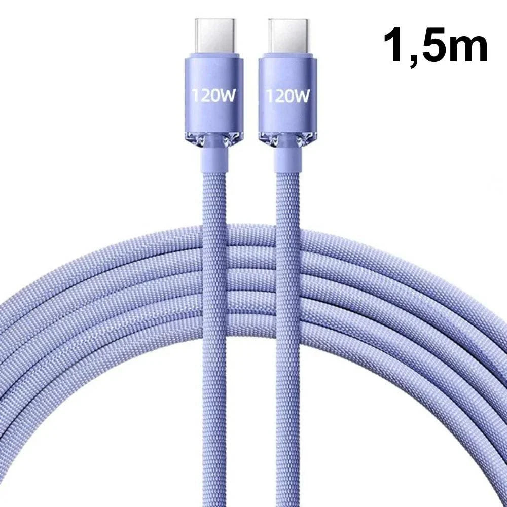 Câble de charge rapide USB-C modèle violet longueur 1,5m