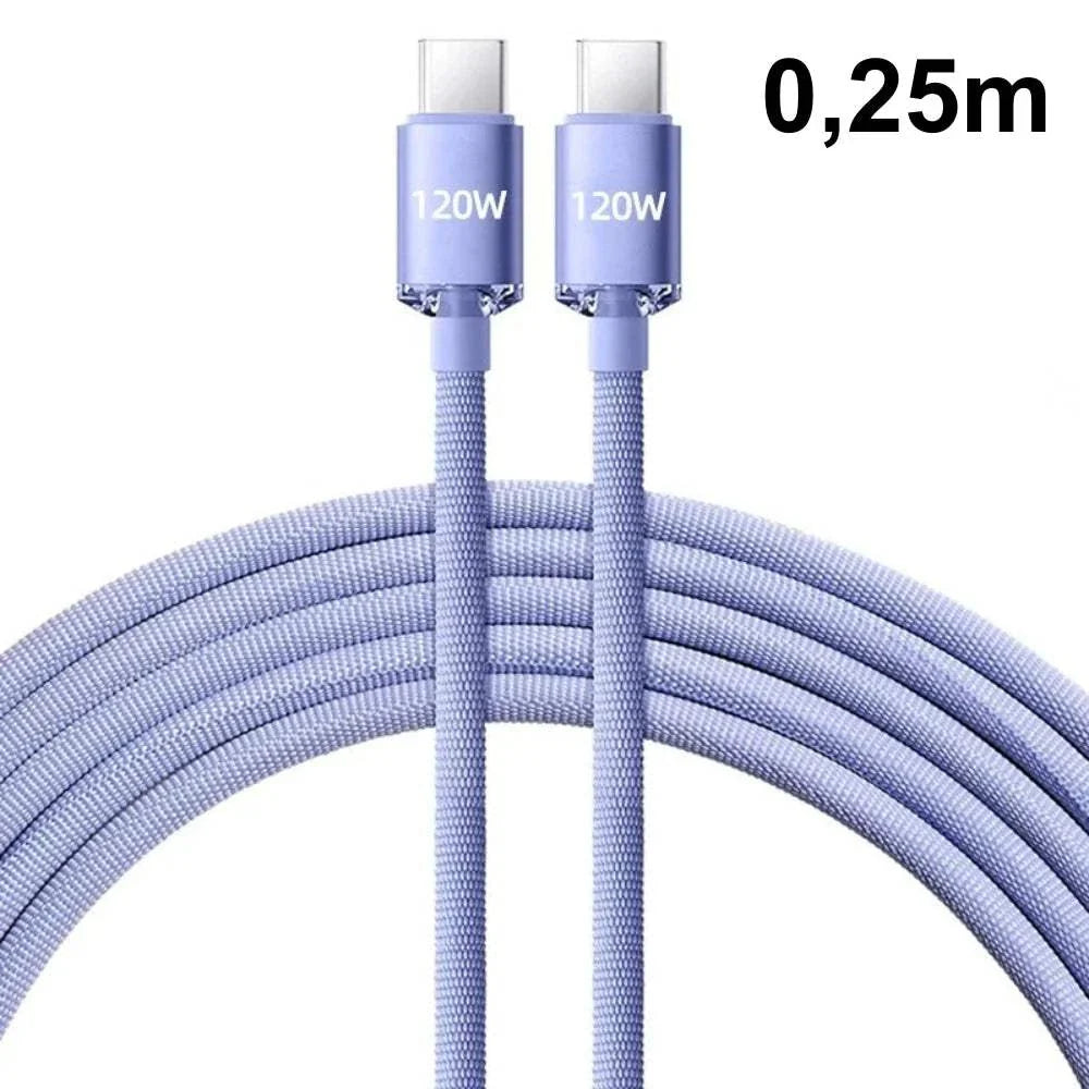 Câble de charge rapide USB-C modèle violet longueur 0,25m