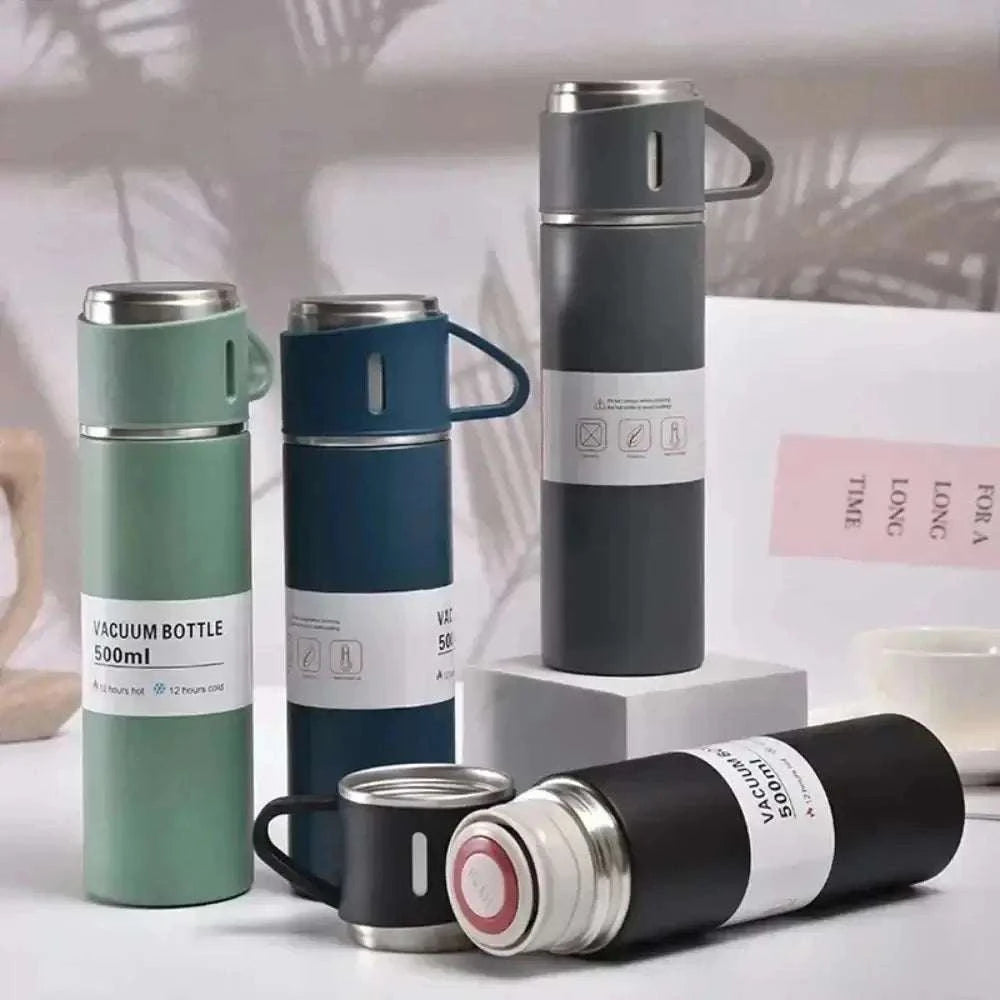 Coffret thermos en acier inoxydable avec tasses de voyage