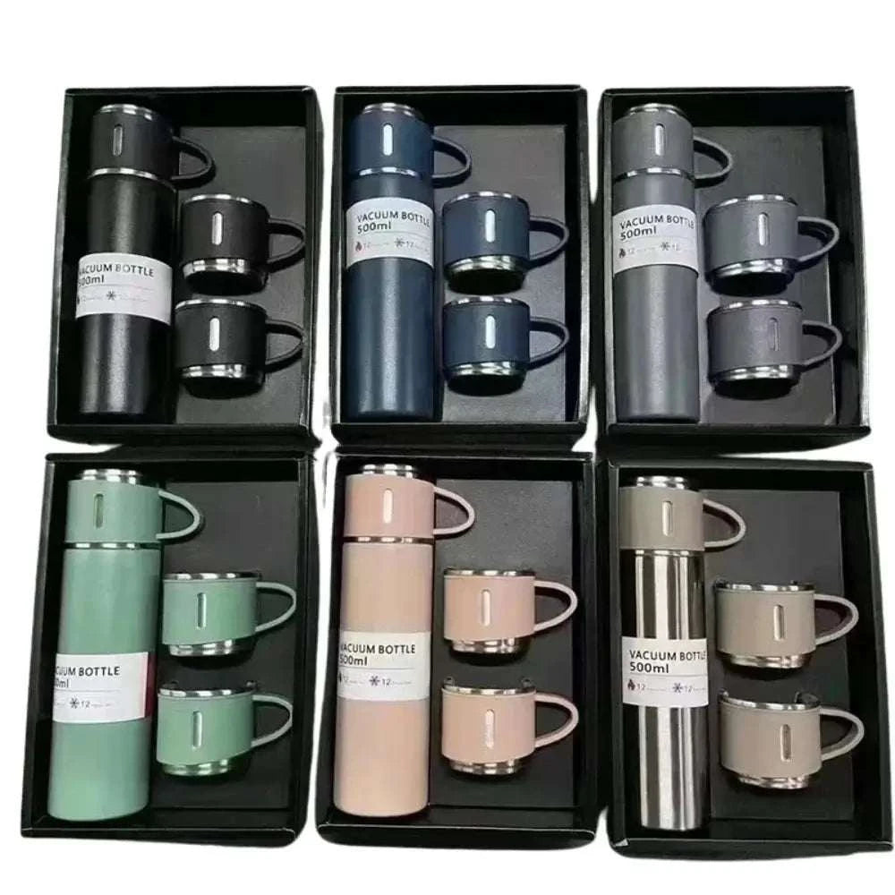 Coffret thermos de voyage de 500ml avec 3 tasses