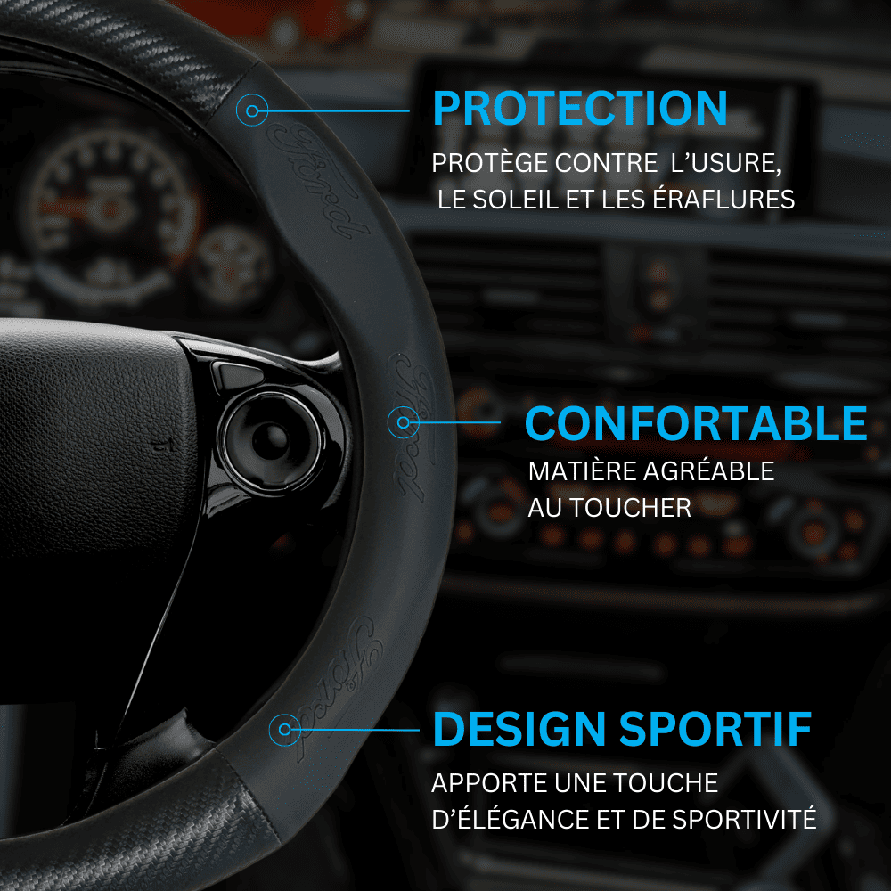 Protection volant Ford 3 antiderapant durable Fiesta, Kuga, Transit
