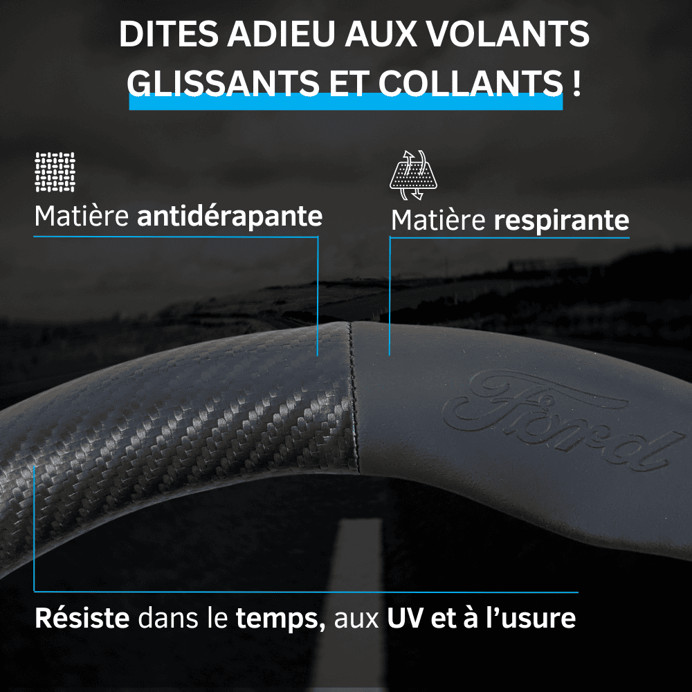 couvre volant simili cuir Ford luxe interieur design sportif
