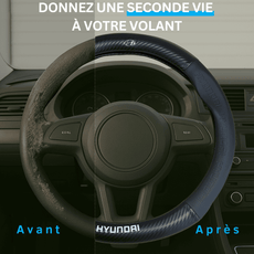 Housse de volant Hyundai noir i10, i20, i30, i40, iX20, iX35, Bayon, Kona, Tucson