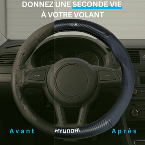 Couvre volant Hyundai en fibre de carbone