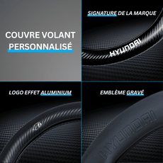 couvre volant logo personnalisé Hyundai voiture