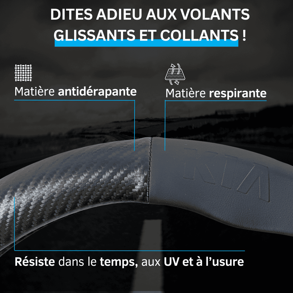 couvre volant simili cuir Kia luxe interieur design sportif