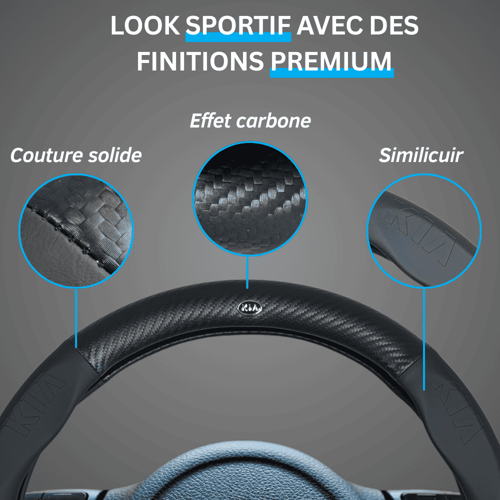 couvre volant rond Kia confort conduite diametre 38 centimetres