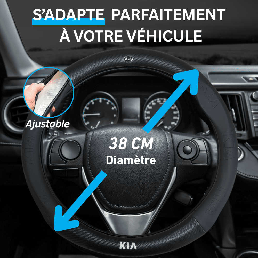 installation facile rapide couvre volant Kia elastique sans coutures