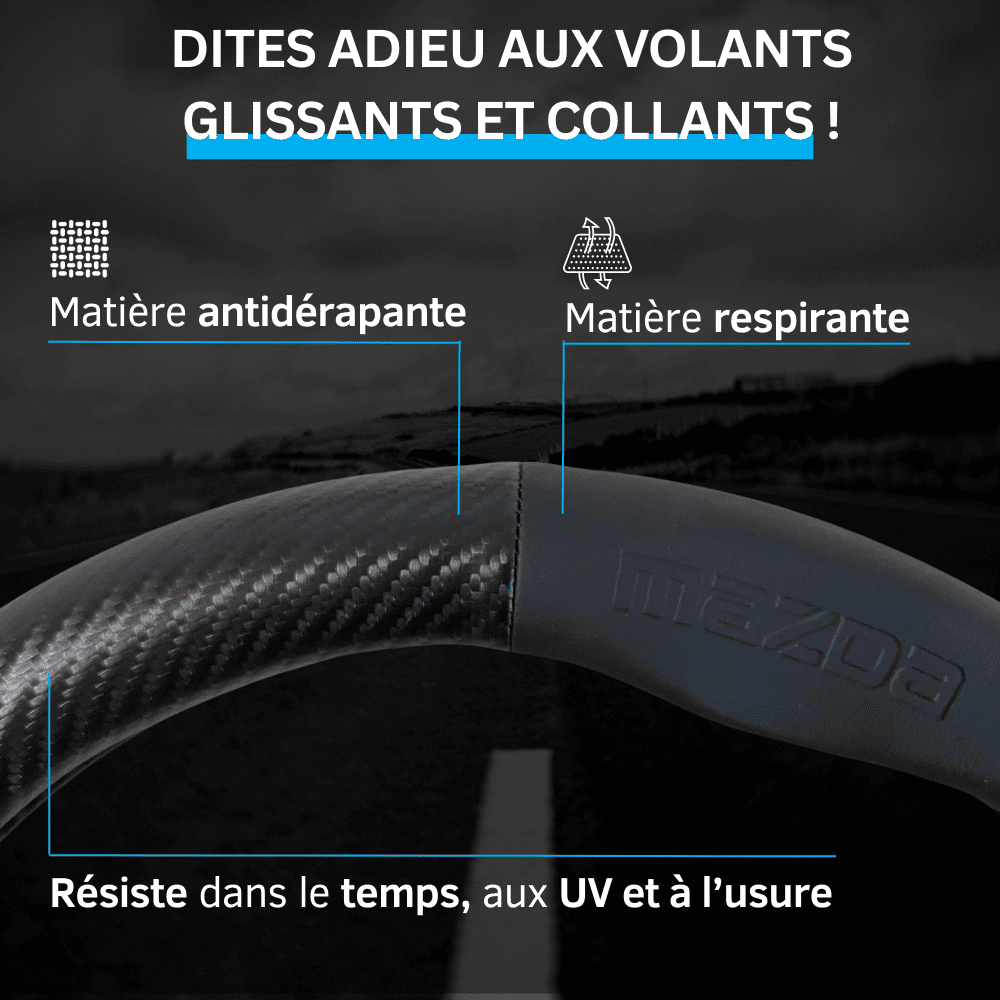 couvre volant simili cuir Mazda luxe interieur design sportif