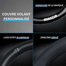 couvre volant logo personnalisé Mazda voiture